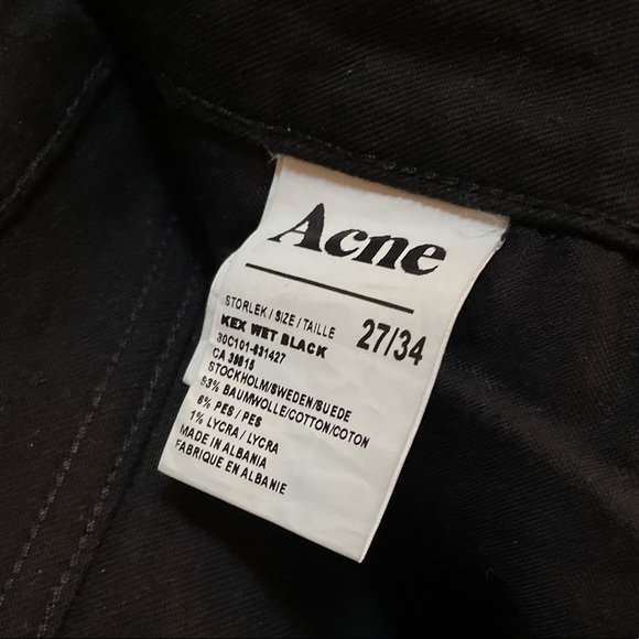 ACNE Kex Wet Black Jeans - NWT - Picture 9 of 9